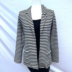 Black and White Striped Blazer